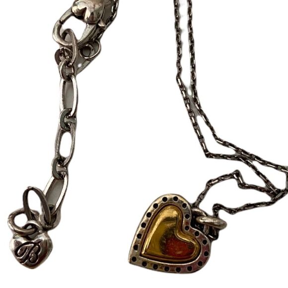 Brighton Rendezvous Heart Necklace in Two Tone Metal - Picture 2 of 4